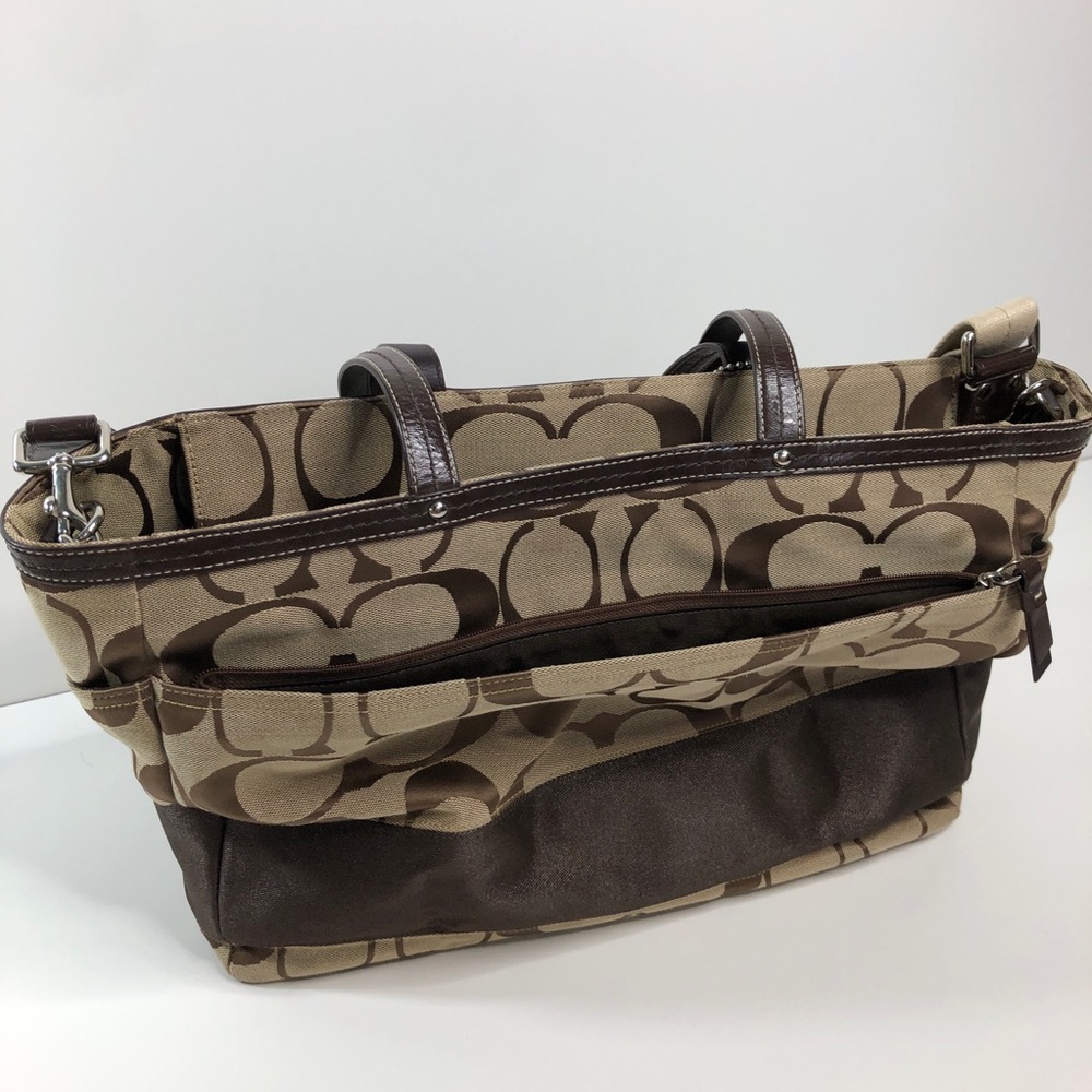 Coach Signature Brown Overnighter/Diaper Bag - Picture 8 of 8